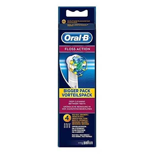 Oral B Floss Action ersättning elektrisk tandborste huvud, paket med 4