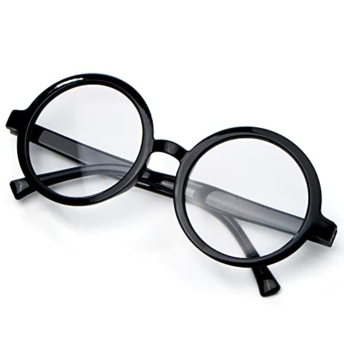Spooktacular Creations Wizard Glasses, Halloween Black Round Glasses, Black Circle Eyeglasses for Kids & Adults Halloween Accessories Costume2