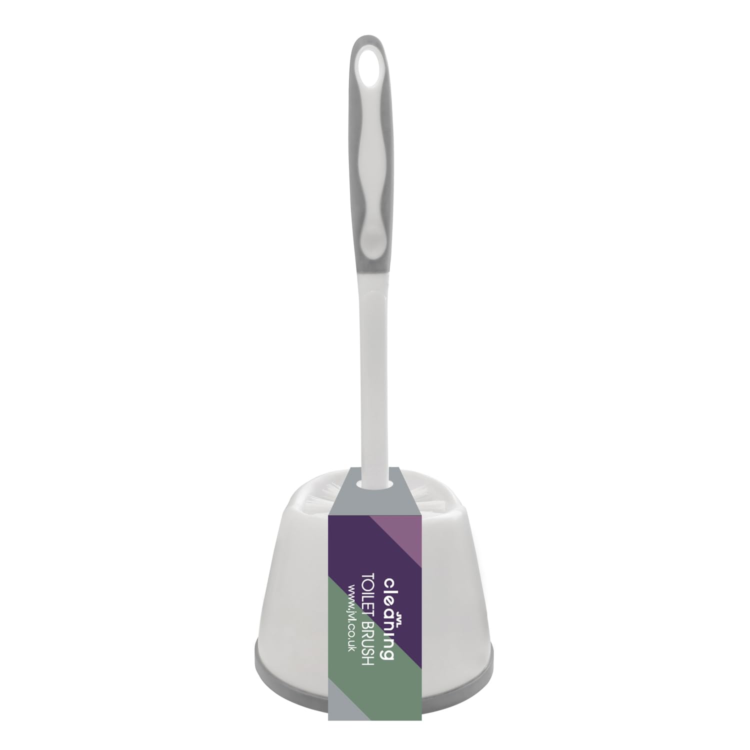 JVL Toilet Brush and Holder Set Grey Bathroom Cleaning Brush