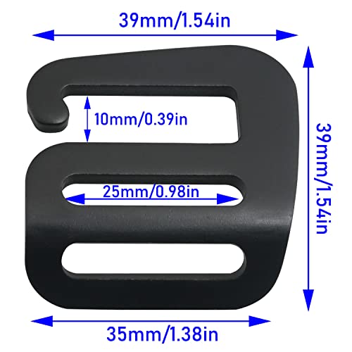 Luorng 8Pcs 4Pairs G-Hook Wave Buckles Backpack Strap Belt Hardware Carabiners Hook Outdoor Webbing Buckle Clips Adjustable Buckles Backpack Luggage Strap Webbing (4 Left + 4 Right) #TOP2