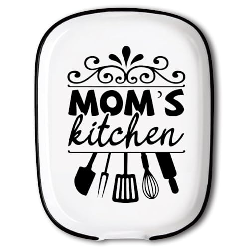 ANATTASOUL Porta Mestoli Da Cucina, Poggia Mestolo Cucina, Poggiamestoli Ceramica, Porta Utensili Poggiamestolo In Ceramica, Lavabile In Lavastoviglie(Cucina di Mamma)