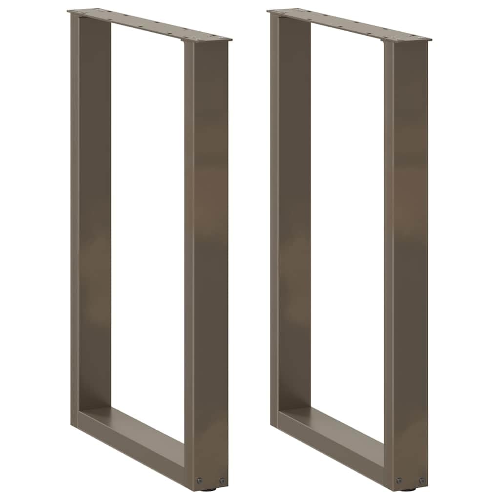 SXZenSpace U-Shaped Bar Table Legs 60x90 cm Natural Steel Set of 2 with Adjustable Feet Modern Robust for Kitchen Breakfast Living Room