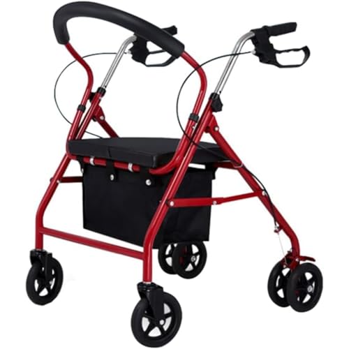 Wyazziv多機能手押し車 折りたたみ式 軽量 高さ調節可能 4輪 歩行補助 買い物カート 座れる 荷物運び 高齢者用 敬老の日プレゼント (A)