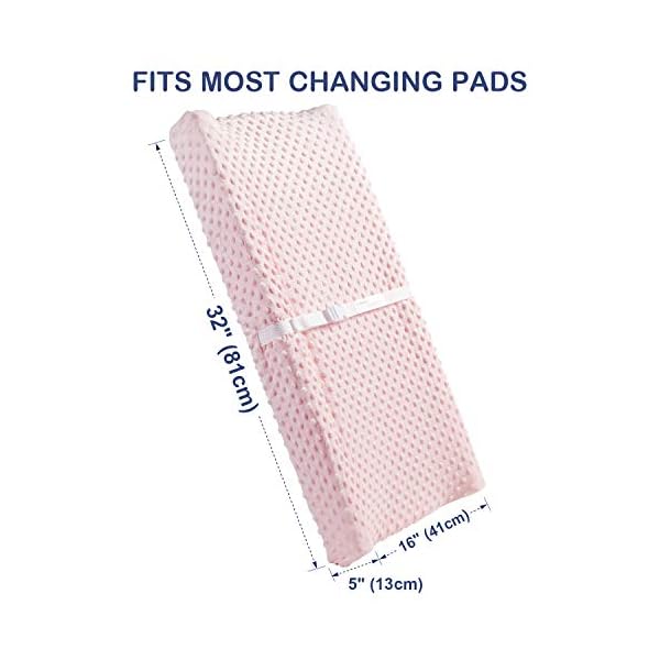 SNUNGPHIR Changing Pad Cover, AceMommy Ultra Soft Minky Dots Plush Changing Table Covers Breathable Changing Table… – Bild 6