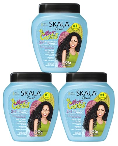 Image of SKALA Mais Cachos Hydrates Curls 2-in-1 Conditioning Treatment Cream & Cream to Comb for Curly Hair, Eliminates Frizz