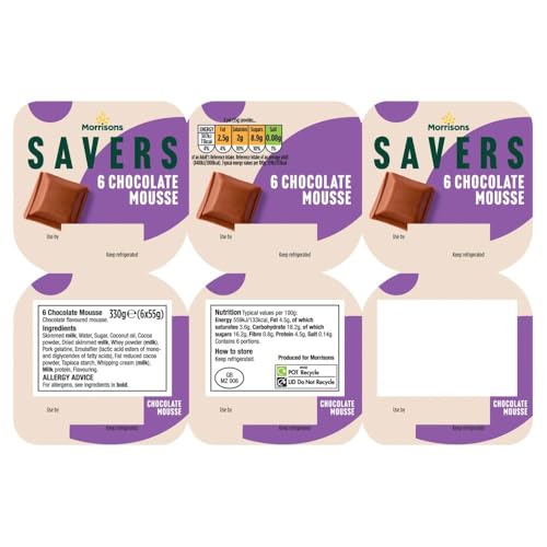 Morrisons Savers Chocolate Mousse 6pk 55g