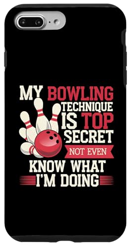 Funny Bowling Bowler Mi técnica de bolos es de alto secreto Carcasa para iPhone 7 Plus/8 Plus