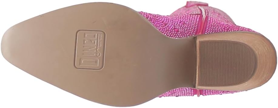 Dingo Womens Silver Dollar Rhinestone Round Toe Pull On Casual Boots Mid... - Picture 20 of 20