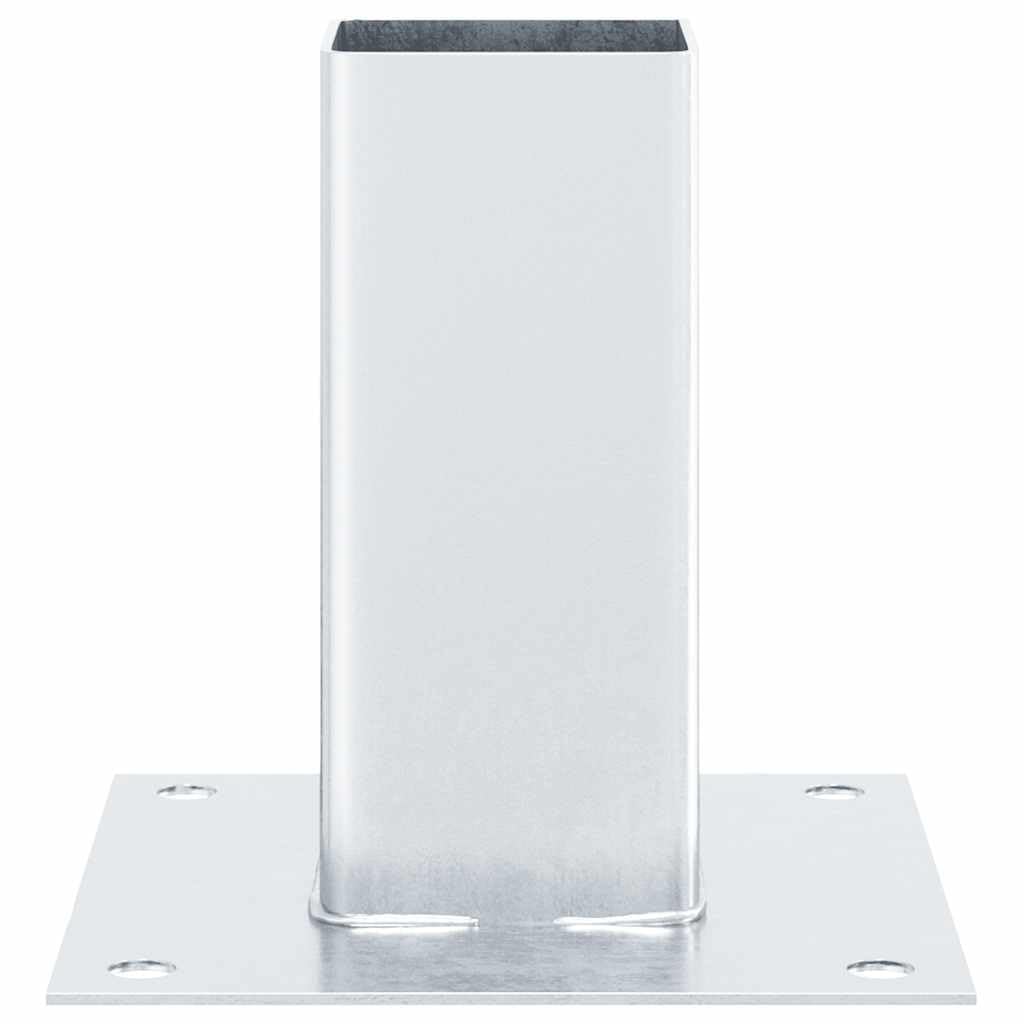 Soporte para postes cuadrado 71 x 71 mm, 12 unidades, acero galvanizado | Galvanizado en caliente, resistente a la corrosión, para hormigón y madera, escalera valla glorieta