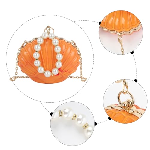 Image of Women Seashell Evening Bag Purse Mermaid Chain Strap Clutch Handbag Shoulder Bag | Seashell