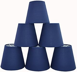 Doooitlight Set of 6 Clip LampShades for Candle Crystal Chandelier(Diamand Blue)