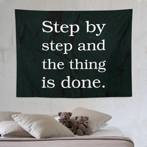 Tapiz de pared con frase motivacional para decoración de dormitorio y salón (152 x 203 cm) 7