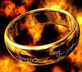 316L Titanium Steel Lord of the Ring Design Laser Engraving Ring 10# (Champagne Gold)