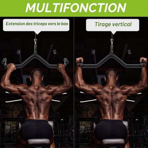 Barre LAT Pull Down Kipika pour machine à câble et musculation du dos