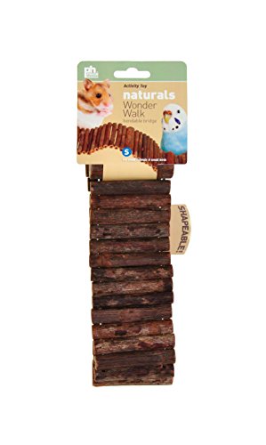 Image of Prevue Pet Products Natural Wonder Walk Ladder - Small Hanging Wooden & Wire Activity Ladder Toy for Small Birds, Gerbils, Hamsters & Mice, Bendable Cage Accessories for Enrichment & Foot Exercise