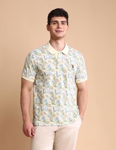 Image of U.S. Polo ASSN. Printed Polo T Shirts for Men - 100% Cotton, Half Sleeves Mens Tshirt