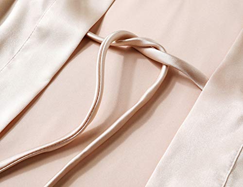 Image of PRODESIGN Satin Kimono Robe Women Long Silky Kimono Bathrobe Sleepwear Wedding Bridesmaid Robe