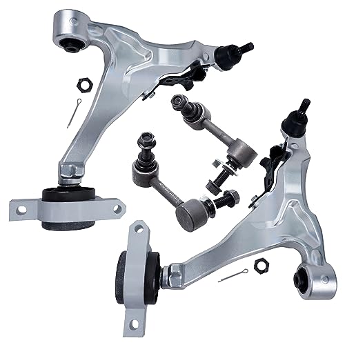 Image of Detroit Axle - RWD 4pc Front End Control Arms Kit for 2007 INFINITI G35 Sedan, 2 Lower Control Arms w /Ball Joints 2 Front Sway Bar Links Replacement