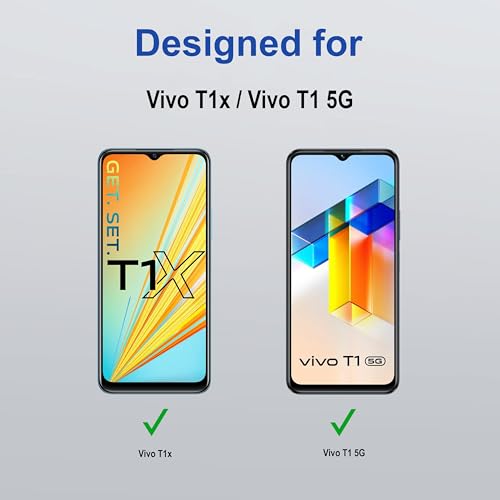 Image of ZAP CASE HD Plus Tempered Glass Screen Protector Compatible for Vivo T1x (Black) Edge to Edge Coverage with Easy Installation Kit