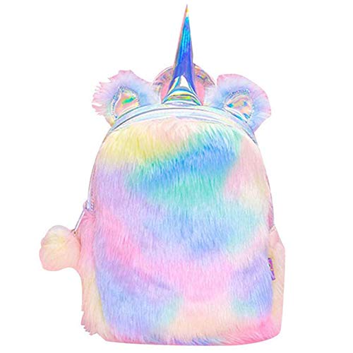 BETOY Unicornio Mochila niñas Infantiles niños de Peluche Lindo Arco Iris Suave Mini