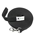 Maximum Pet Products 65ft 20M Dog & Horse Training Lunge Lead. 25mm - 1" Wide. Very Strong (Black)
