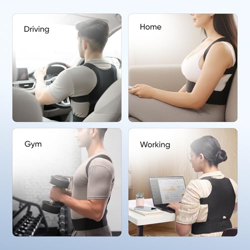 Image of Frido Posture Corrector for Men & Women | Slim, Lightweight Back Brace for Shoulder & Back Support | Invisible Design, Breathable & Adjustable | For Everyday Office & Home Use (Large)
