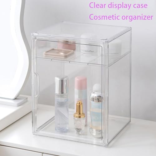Image of X-Large Stackable Clear Acrylic Display Case & Box with Lid, Storage Bin for Collectibles, Toys, Makeup, Shoes