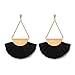 Fan Shape Tassels Dangle Stud Earrings For Women's Girls Bohemia Ethnic Eardrop Jewellery by SUNSCSC (W682A)
