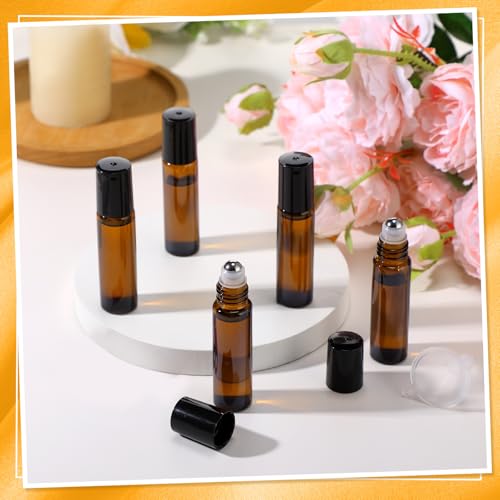 Image of Sumind 150 Pcs Glass Essential Oil Roller Bottles 10 ml, Amber