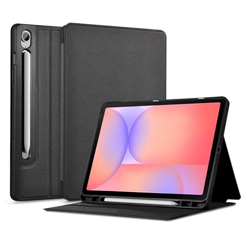 CoBak Case for Samsung Galaxy Tab S10 Lite / S10 FE / S9 FE 10.9 Inch Protective Smart Auto Wake/Sleep Cover with Anti-Slip Multi-Angle Stand and S Pen Holder Black