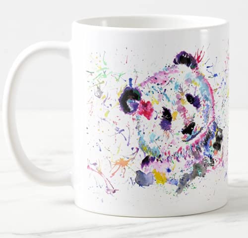 Tazza In Ceramica Vixar Con Motivo Panda E Arcobaleno – Rosa, 311g, Adatta A Microonde E Lavastoviglie, Regalo Originale Per Compleanno - 2