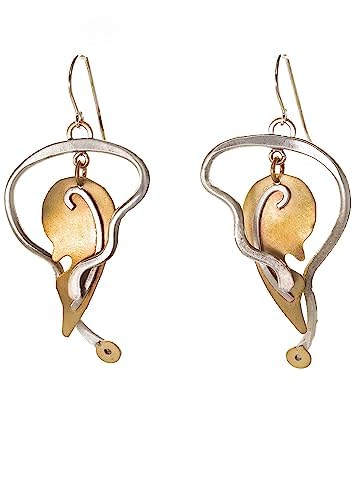 Odika elephant - Made of Brass and Sterling Silver - Designer Handmade in USA -Stylish Earrings for Every Occasion