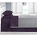 4 Piece Eggplant Purple Sheets Queen Size Smooth Extra Soft 90 GSM Brushed Microfiber Material Casual, Traditional Style Solid Color Pattern | All Season Deep Pocket Wrinkle-resistant Glamorous Neat