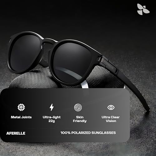 Image of Aferelle | IUnisex Round TAC Polarized Sunglasses | For Bike Riders | Running | Outdoor | Sports | Medium