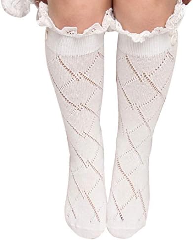 AVERYN Wensltd 1 Pair Lolita Girls Socks Straight Tube Stocking (White)