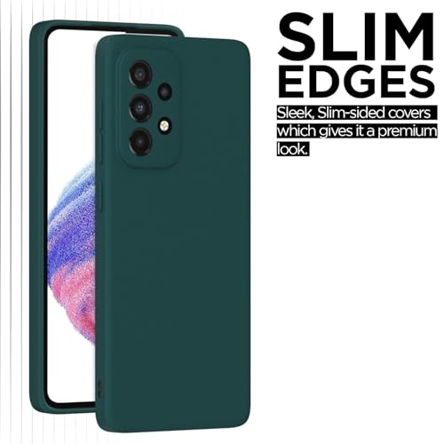 Image of Outlouders Back Cover for Samsung Galaxy A53 5G | Camera Protection | Durable Soft Matte Silicone Bumper Case (Green)