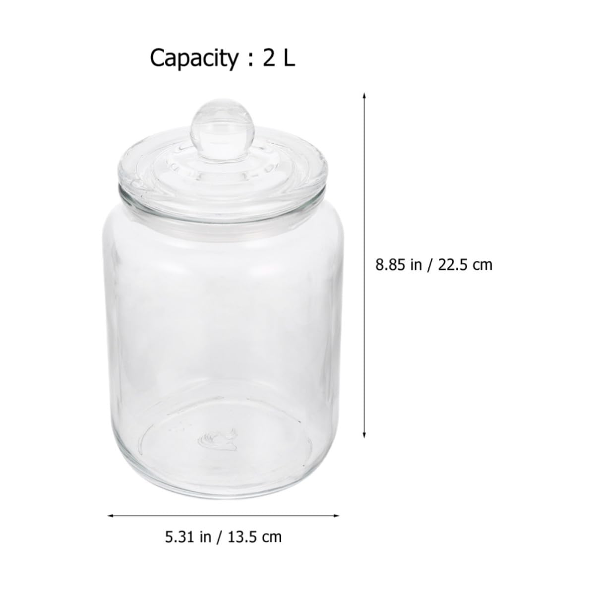 Tarros de Almacenamiento de Vidrio de 2l Tapa Hermética de Pe, Ideales para Organizar Alimentos Secos en Cocina Buen Sellado y Protección contra Humedad