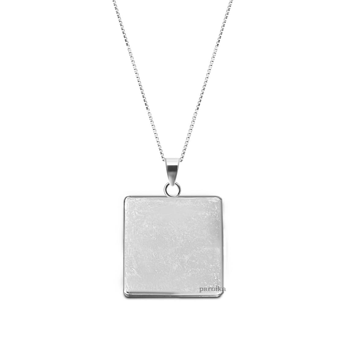 925 Unisex Square Piece of Silver Pendant in 92.5 Sterling Silver For Men Women Girls Boys | Chandi ka Chokor Tukda | With Certificate of Authenticity | Pendant | Necklace | Dollar | Locket |