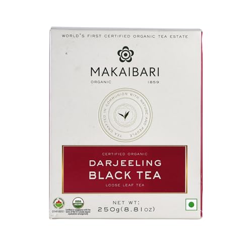 Image of Makaibari Darjeeling Organic Black Tea, 250g Loose Leaf MonoCarton | Single Estate Whole Leaf Tea | Rich Aroma, Muscatel Flavor & Smooth Taste