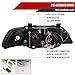 Dual Halo Projector Headlights (Black Housing/Clear Lens) Made for and Compatible with 1996-2003 BMW E39 5 Series
