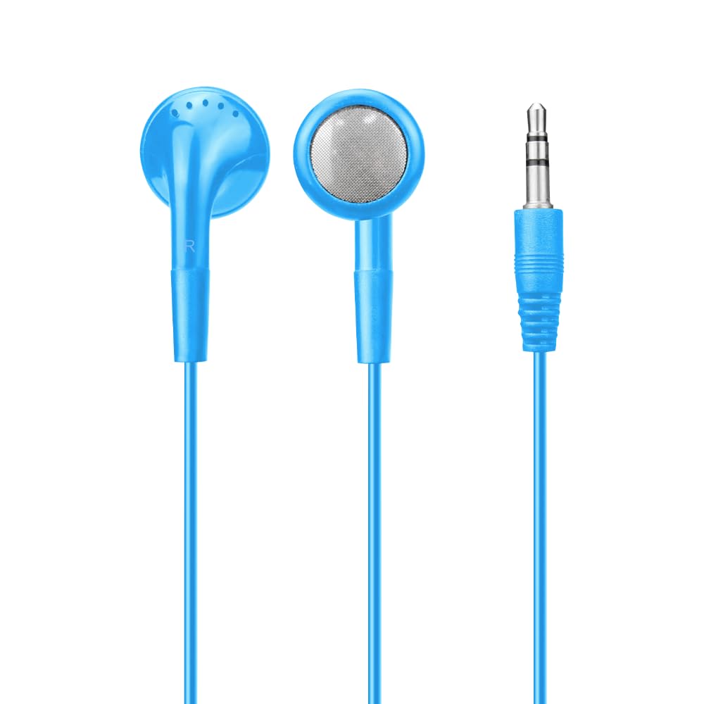 FONE DE OUVIDO CLASSIC AZUL EARBUDS COM FIO E MICROFONE LETRON