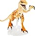 Mattel Jurassic World Toys Amber Collection Tiger Velociraptor 6-in Dinosaur Action Figure, Movie-Authentic Detail, Movable Joints & Figure Display Stand, Collectible Gift 8 Years & Up