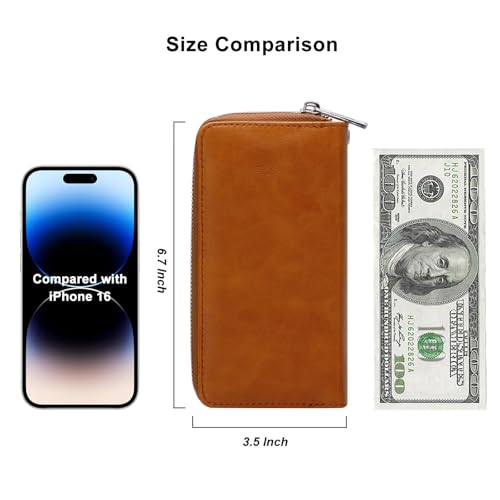 Image of Double Zipper Wallet for Woman Clutch Purse with Cell Phone Holder for Smartphone /Card /Coin /Cash