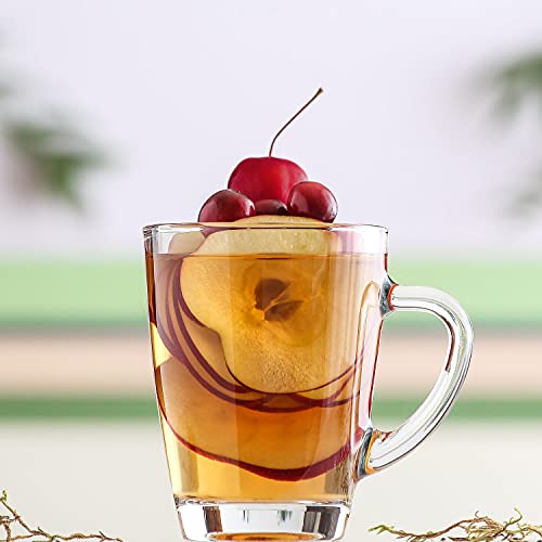 Lav Glass Coffee Mugs For Hot Beverages Set Of 6 - Clear Coffee Mug With Handle 9 Oz - For Tea, Espresso, Cappuccino - Glass Latte Mugs, Mothers Day Gifts - Made In Europe #TOP2