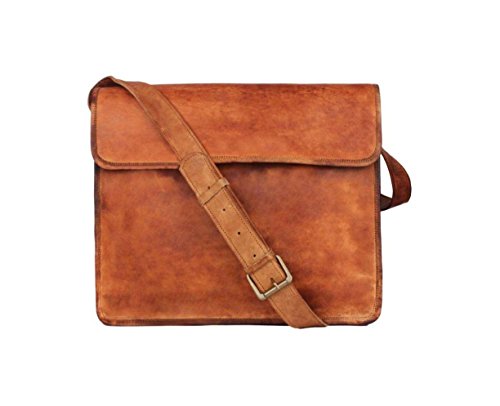 Bolso bandolera de piel vintage de 13 pulgadas, con media solapa, para laptop, tablet, unisex, multiusos. (Estilo 4), estilo 4, talla única, estilo 4, talla única, Estilo 4, One Size
