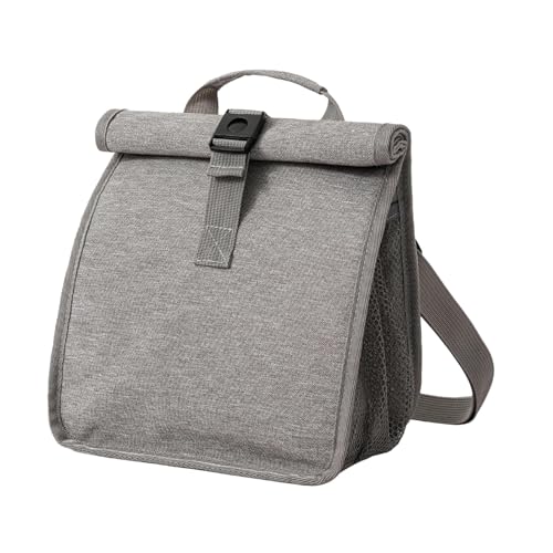Portaalimentos aislado – Bolsa de almuerzo térmica plegable estilo bolsa de almuerzo plegable | unisex con correa ajustable para el hombro, enfriador de almuerzo impermeable para el trabajo,