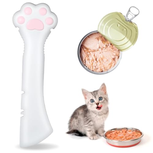 EIH1 Cat Jar Opener Materiale in Silicone Zampa di Gatto Apriscatole Cat Paw Design Cucchiaio Multifunzione per Animali Domestici per Alimenti per Animali Domestici,1 PCS (Bianco)