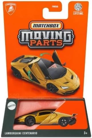 Matchbox Moving Parts Lamborghini Centenario [Yellow] 5/50, 1:64 Scale Diecast Vehicle