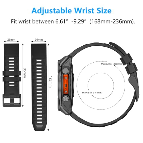 Correa de silicona 26mm compatible con Garmin Fenix 8 Pro miniatura 4