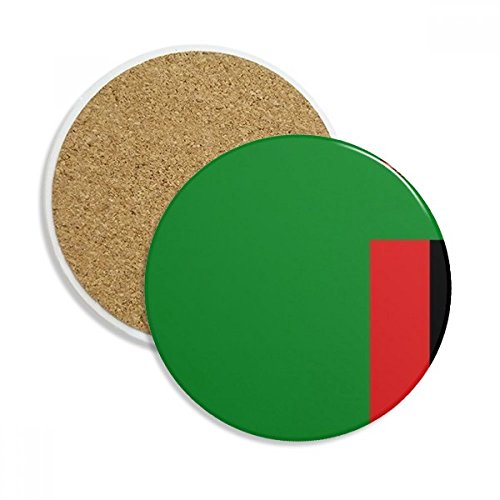 DIYthinker Zambie Drapeau National Afrique Pays Pierre Boisson Céramique sous-Verres pour la Tasse Coupe 2pcs Cadeaux Multicolor